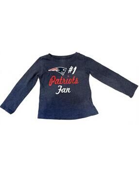 Toddler New England Patriots Gear #1 Patriots Fan Long Sleeve Shirt 3T